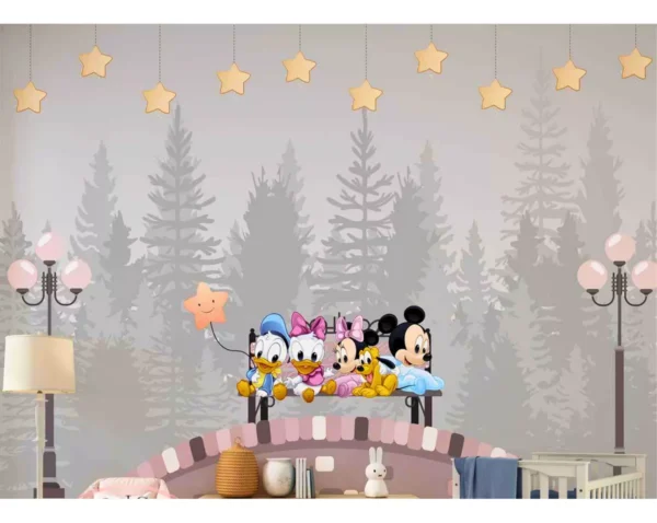 Papel De Parede Infantil Meninas Mickey E Sua Turma 02