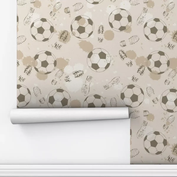 Papel De Parede Infantil Meninos Quarto Bolas Futebol 3m