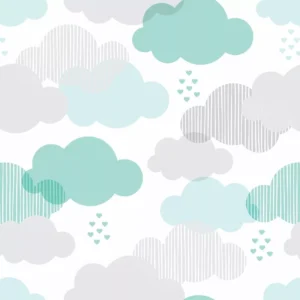 Papel De Parede Infantil Nuvem Chuva Nuvens Teen Quarto 3 M