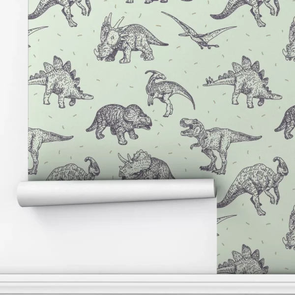 Papel De Parede Infantil Quarto De Menino Dinossauros 10m