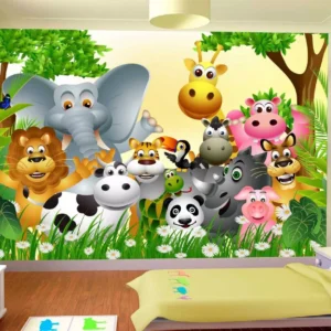 Papel De Parede Infantil Safari Animais Bichos 3,5m² Azs13