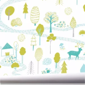 Papel De Parede Infantil Safari Floresta Kit 03 Rolos A393