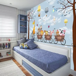 Papel De Parede Infantil Selva Safari Para Quarto De Menino