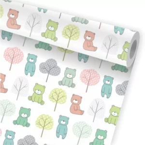 Papel De Parede Infantil Ursinho Floresta Animais Safari A82