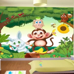 Papel De Parede Infantil Zoo Safari Animais Baby 3,5m² Azs11