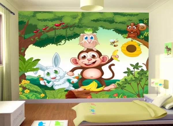 Papel De Parede Infantil Zoo Safari Animais Baby 3,5m² Azs11