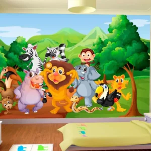 Papel De Parede Infantil Zoo Safari Animais Baby 5,5m² Azs06