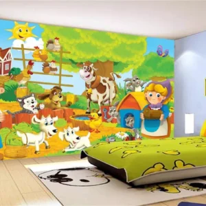 Papel De Parede Infantil Zoo Safari Animais Bebê M² Azs29