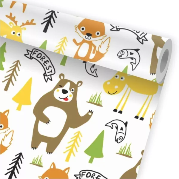 Papel De Parede Infantil Zoo Safari Animal Kit 02 Rolos A390