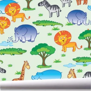 Papel De Parede Infantil Zoo Safari Animal Kit 03 Rolos A397