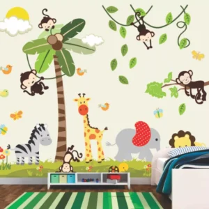 Papel De Parede Infantil Zoo Safari Bebe 3,40x2,30m Gg645