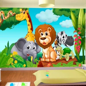 Papel De Parede Infantil Zoo Safari Bichinhos 3,5m² Azs02