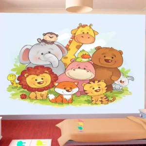 Papel De Parede Infantil Zoo Safari Leão Girafa 4,5m² Azs19