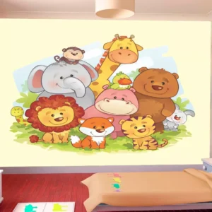 Papel De Parede Infantil Zoo Safari Leão Girafa 4,5m² Azs21