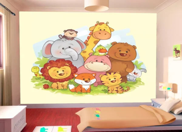 Papel De Parede Infantil Zoo Safari Leão Girafa 4,5m² Azs21