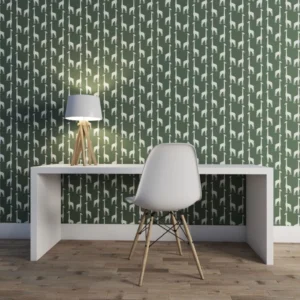 Papel De Parede Italiano Girafa Verde Quarto Infantil 4m²