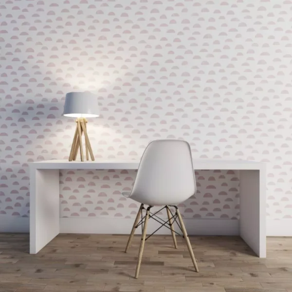 Papel De Parede Italiano Rosa E Branco Sala Lavabo 4m²