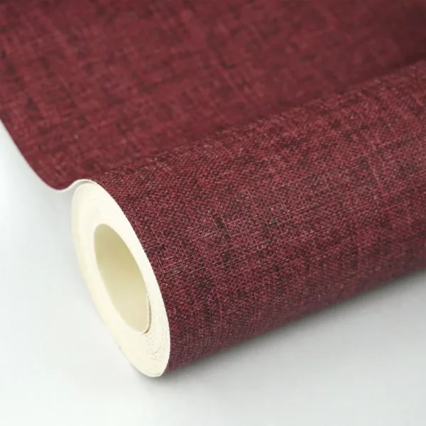 Papel De Parede Italiano Vermelho Textura Linho Cozinha 4m²