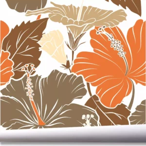 Papel De Parede Jardim Flores Tropical Folhagem Flor A597