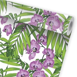 Papel De Parede Jardim Vertical Flor Tropical Folhagem A683