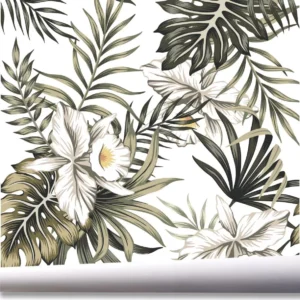 Papel De Parede Jardim Vertical Flores Folhagem Flor A684