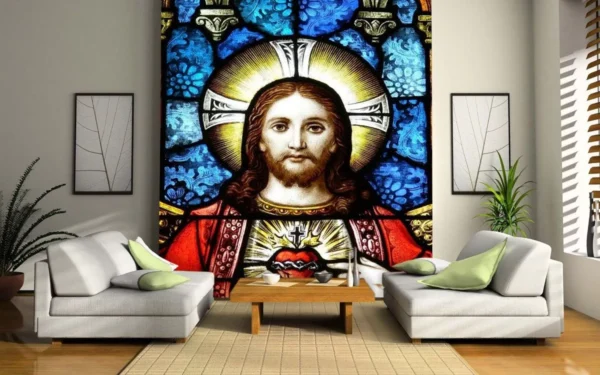 Papel De Parede Jesus Cristo Sagrado Coração 5,5m² Rl43