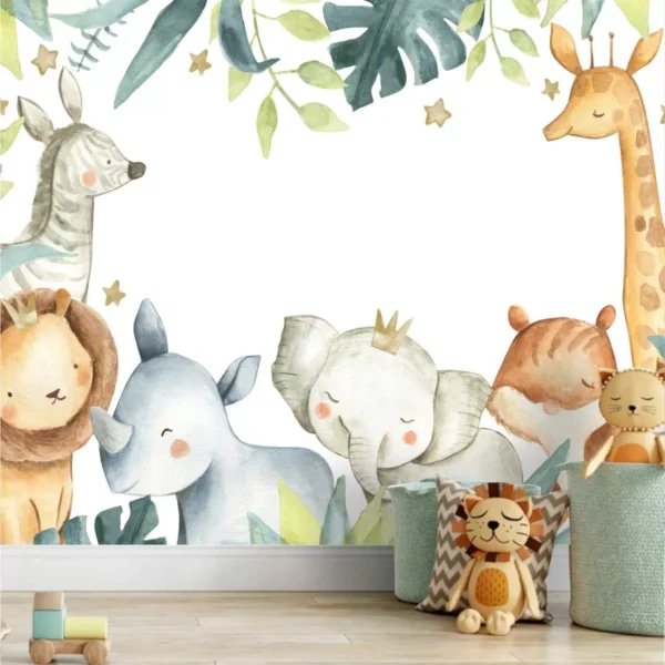 Papel De Parede Kids Zoo Safari Selva Leão 3,50x2,50m G1130