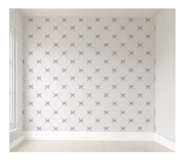 Papel De Parede Lacinho Infantil Quarto De Menina Pp132 M²