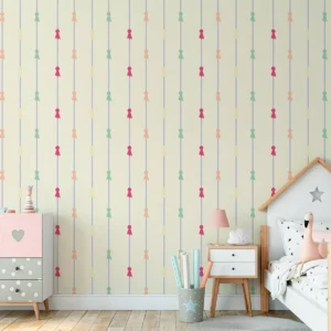 Papel De Parede Lacinho Para Quarto De Menina Bebê Pp330 M²