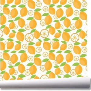 Papel De Parede Laranja Suco Fruta Cozinha Kit 03 Rolos A221