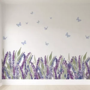 Papel De Parede Lavanda Floral Quarto Infantil Bebê Pp535 M²