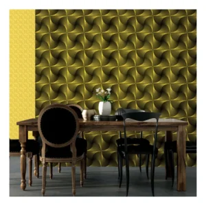 Papel De Parede Lavável 3d Texturizado Amarelo E Preto 14m²