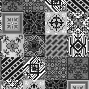 Papel De Parede Lavável Azulejo Cozinha Português Preto 3m