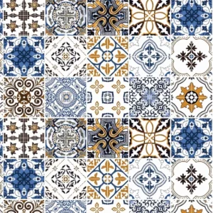 Papel De Parede Lavável Azulejo Hidráulico Mosáico 3m