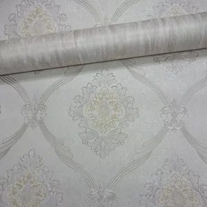 Papel De Parede Lavável Compose Floral Arabesco Listrado