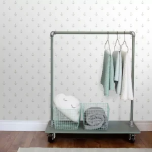 Papel De Parede Lavável Estampado Âncora Lavabo Infantil 4m²