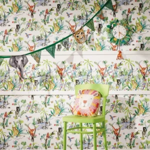 Papel De Parede Lavável Floresta Animais Safari Lavabo 4m²