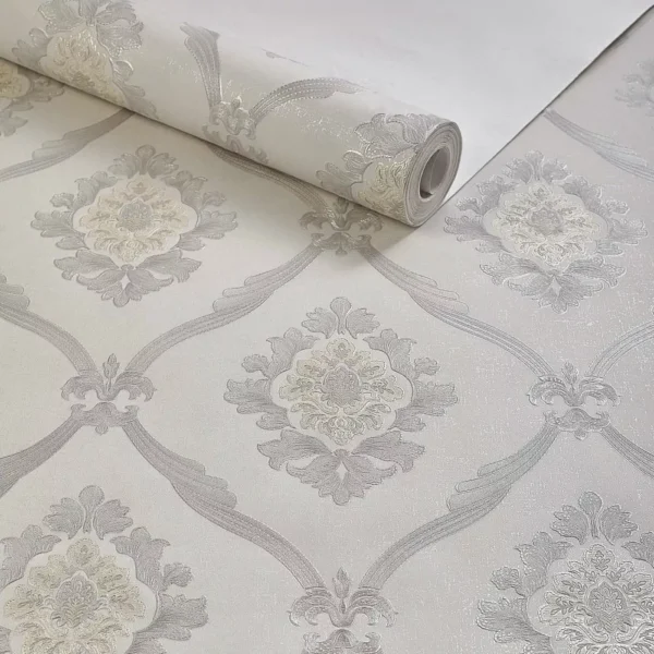 Papel De Parede Lavável Para Quarto Sala Arabesco Acetinado