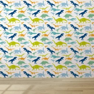 Papel De Parede Lavável Quarto Menino Dinossauro Cores 5m