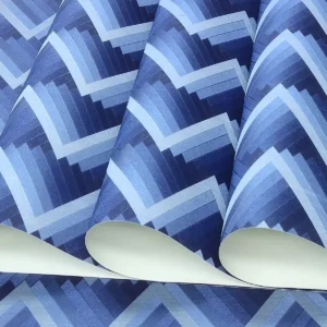 Papel De Parede Lavável Vinílico Alto Relevo Listras Azul