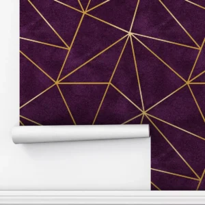 Papel De Parede Lavável Zara Roxo Camurça Adesivo Sala 1.5m