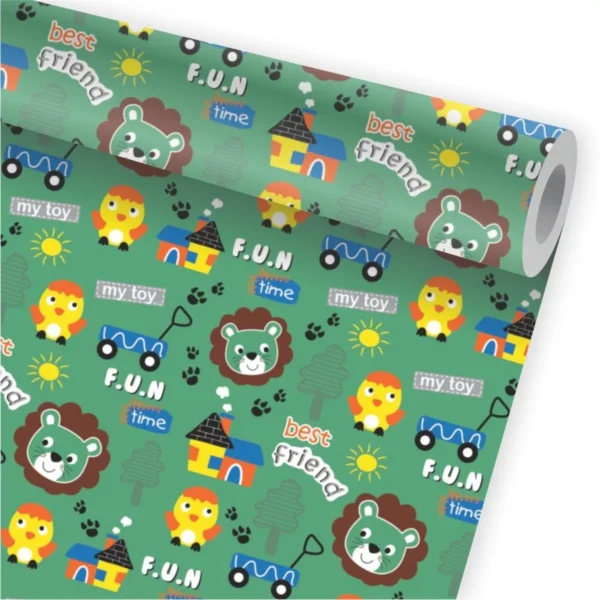 Papel De Parede Leão Pássaro Animais Safari Kit 02 Rolos A78