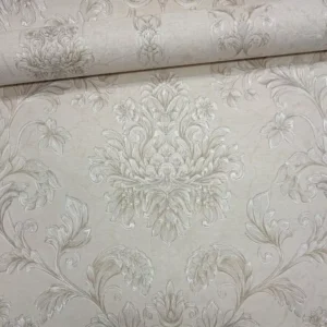 Papel De Parede Listrado Floral Arabesco Lavável Vinilico