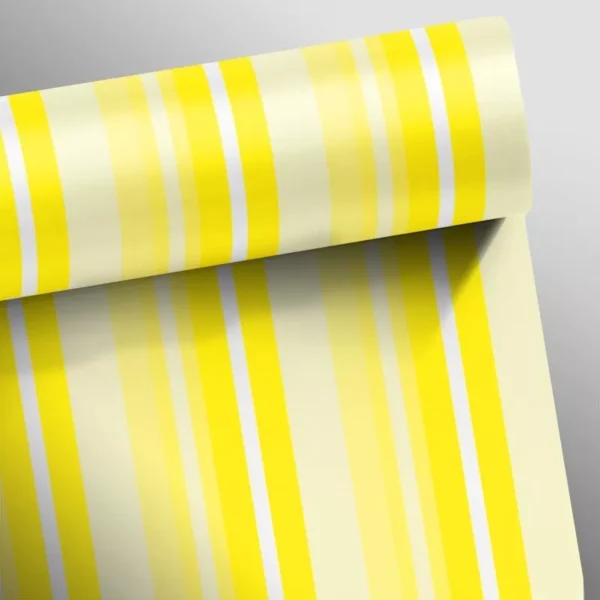 Papel De Parede Listras Rápidas Amarelo 0,58 X 3,00m