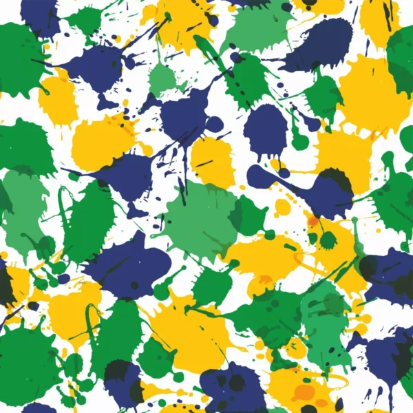 Papel De Parede Manchas De Tinta Brasil Verde Amarelo Vinil