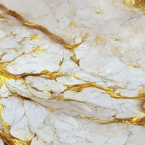 Papel De Parede Marmore Carrara Dourado E Cinza Adesivo