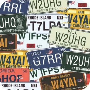 Papel De Parede Mecânica Estados Unidos Placas Carros A425