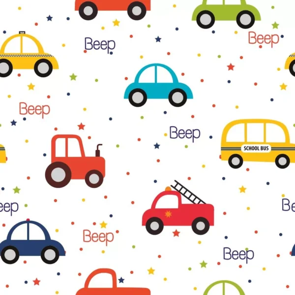 Papel De Parede Menino Infantil Carro Carrinhos Colorido 6m