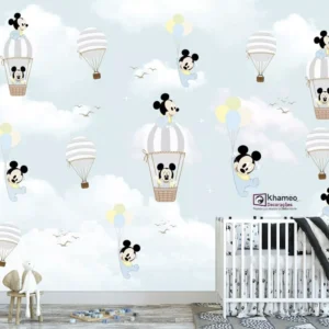 Papel De Parede Mickey Mouse Baby Menino Infantil 2,90x2,70