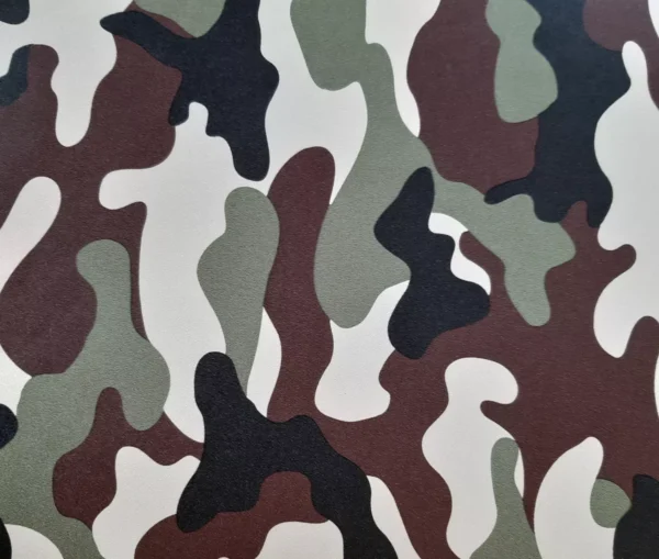 Papel De Parede Militar Camuflado Marrom Verde Preto